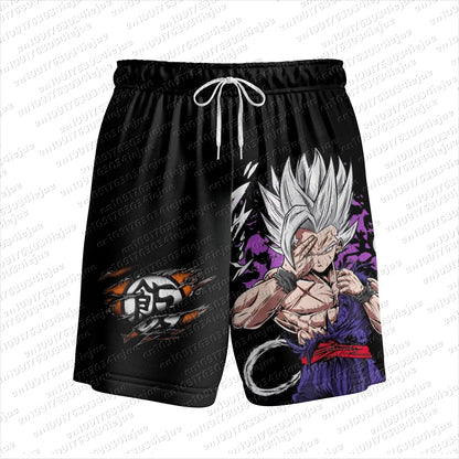 2026 Adult Boys Loose Short Hot Summer Mens Male Beach Pants Top Short Gift Sweatpants Goku Dragon Ball Z Casual Shorts Hot
