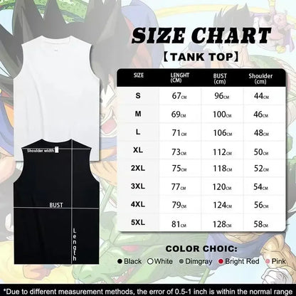 Goku Fitness Training Vest Sleeveless Cotton Tank Top Round Neck Workout Running Light Sports Casual Fashion