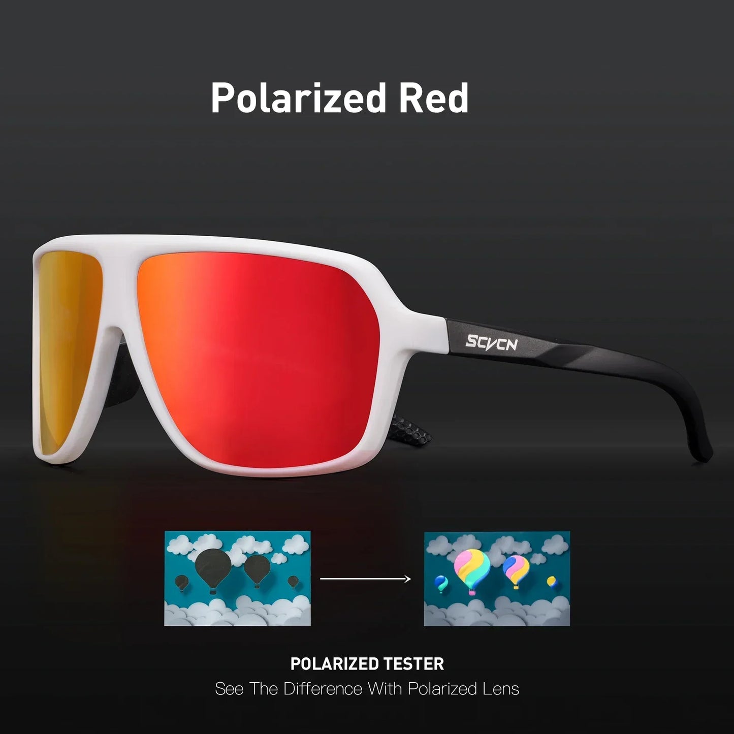Scvcn Polarized Fishing Sunglasses Outdoor Sport Entertainment Glasses Outdoor Cycling Road Bike UV400 Protective Frame Glasses