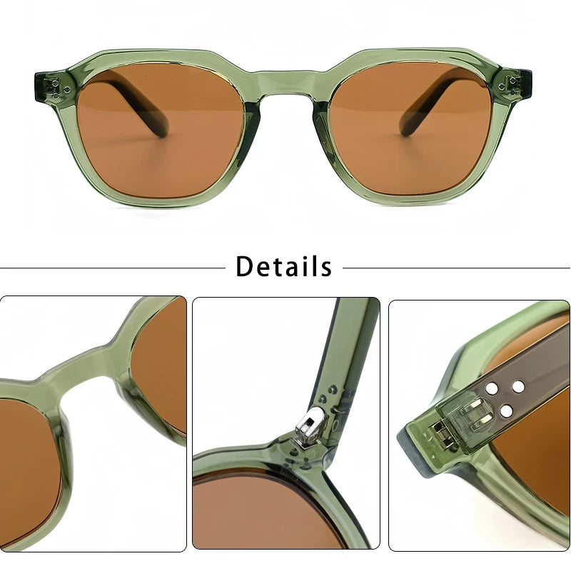 Caterside Nové retro polarizované pánské sluneční brýle s čtvercovým rámem z TR90, dámské sluneční brýle, outdoor, řízení, rybaření, UV400, dárek