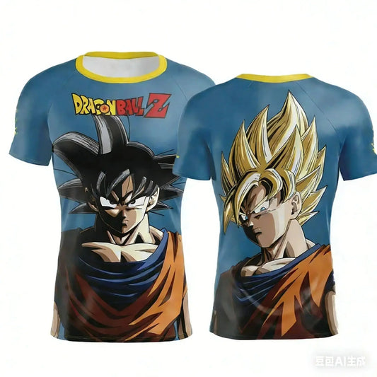 Summer 2026 Dragon Ball 3D T-shirt Oversized Majin Vegeta Blue Lightning Print Breathable Gym Streetwear Unisex Men Women Kids