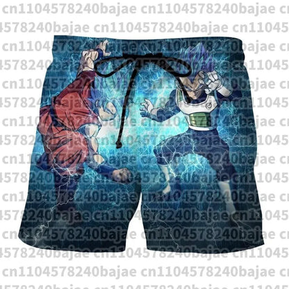 2026 New Dragon Ball Gohan Kid Super Saiyan Manga Print Quick Dry Shorts Men Casual Beach Wear Gym Workout Sports Board Shorts