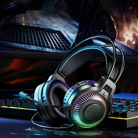 Goldpo G20 casque de jeu pour PC/PS4/PS5 7.1 Surround RGB casque de jeu Gamer USB casque filaire avec micro antibruit
