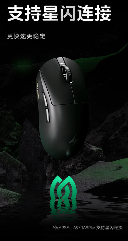 ATK A9 bezdrôtová herná myš s technológiou NearLink, ergonomická PAW3395, trojrežimová Bluetooth myš s nízkou latenciou pre e-šport a PC