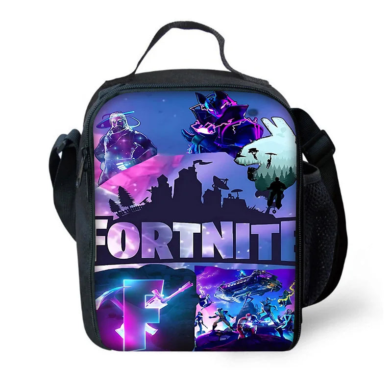 Dětský školní batoh s taškou na oběd, penálem, designem populární hry F-FortniteS – školní taška pro chlapce a dívky, skvělý dárek