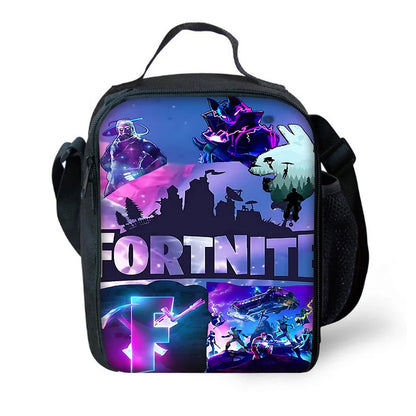 Dětský školní batoh s taškou na oběd, penálem, designem populární hry F-FortniteS – školní taška pro chlapce a dívky, skvělý dárek