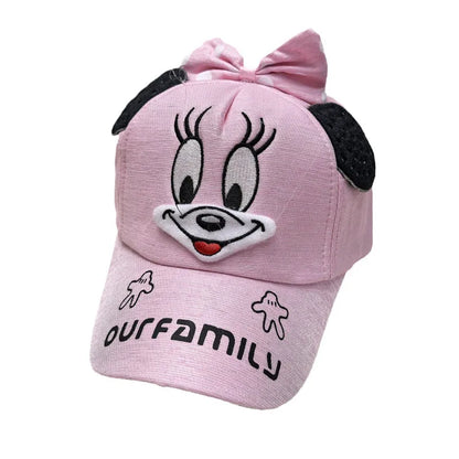 Casquette de baseball Disney Minnie Mickey Anime en coton et polyester, avec personnage de dessin animé, visière, pour déguisement, cadeau d'anniversaire pour enfants