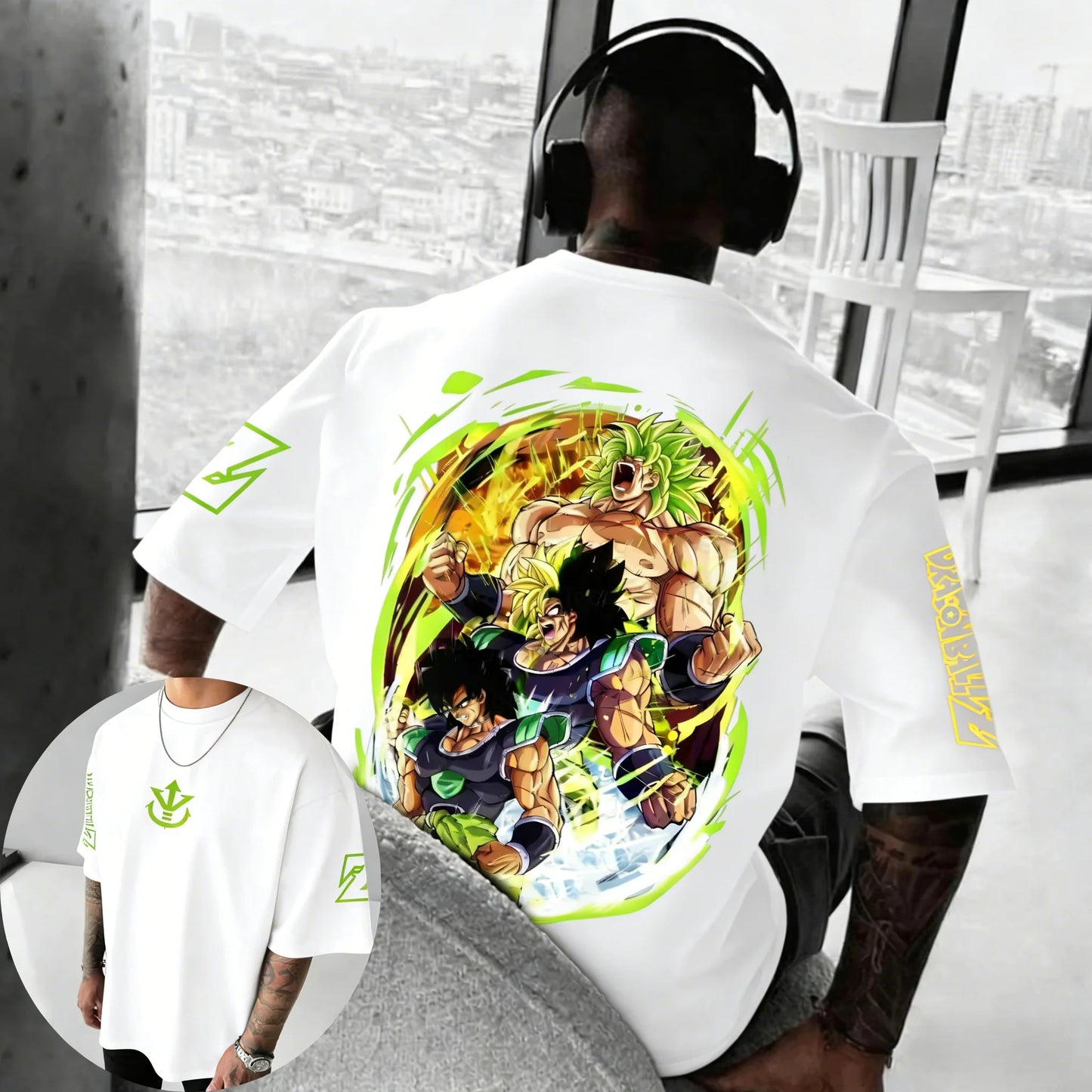 Dragon Ball Anime Pure Cotton T-shirt Summer New Broli Co Branded Men's and Women's Harajuku Hip Hop Casual Short Sleeve Top