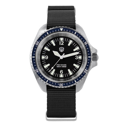 Relógio de Homem Watchdives WD1980 V3 38mm Vintage, Movimento de Quartzo VH31 Ronda 515 com Segundos Contínuos, Luminescente, Vidro de Safira
