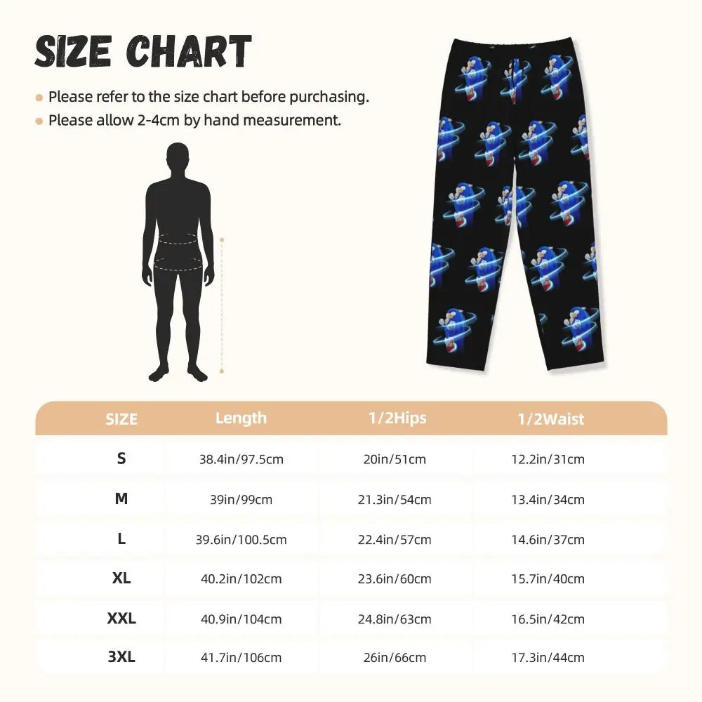 Custom Printed Womens Soniced Pajama Pants Hedgehog Game Sleepwear Sleep Lounge Bottoms with Pockets