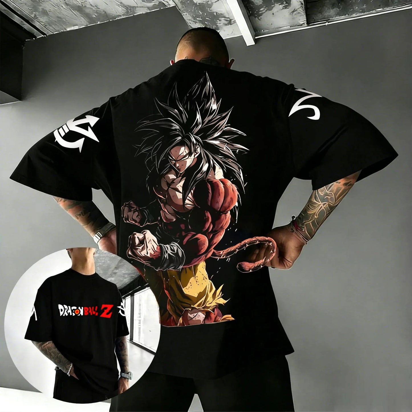 2026 New Hot Anime Dragon Ball Goku Printed Cotton Men's T-shirt Overside American and Women's Breathable Sports Round-neck