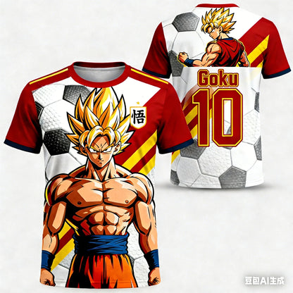 2026 Summer Dragon Ball Retro Fitness T-shirt Men's Oversized 3D Printed Short-sleeved Family Unisex Children's Sports Shirt