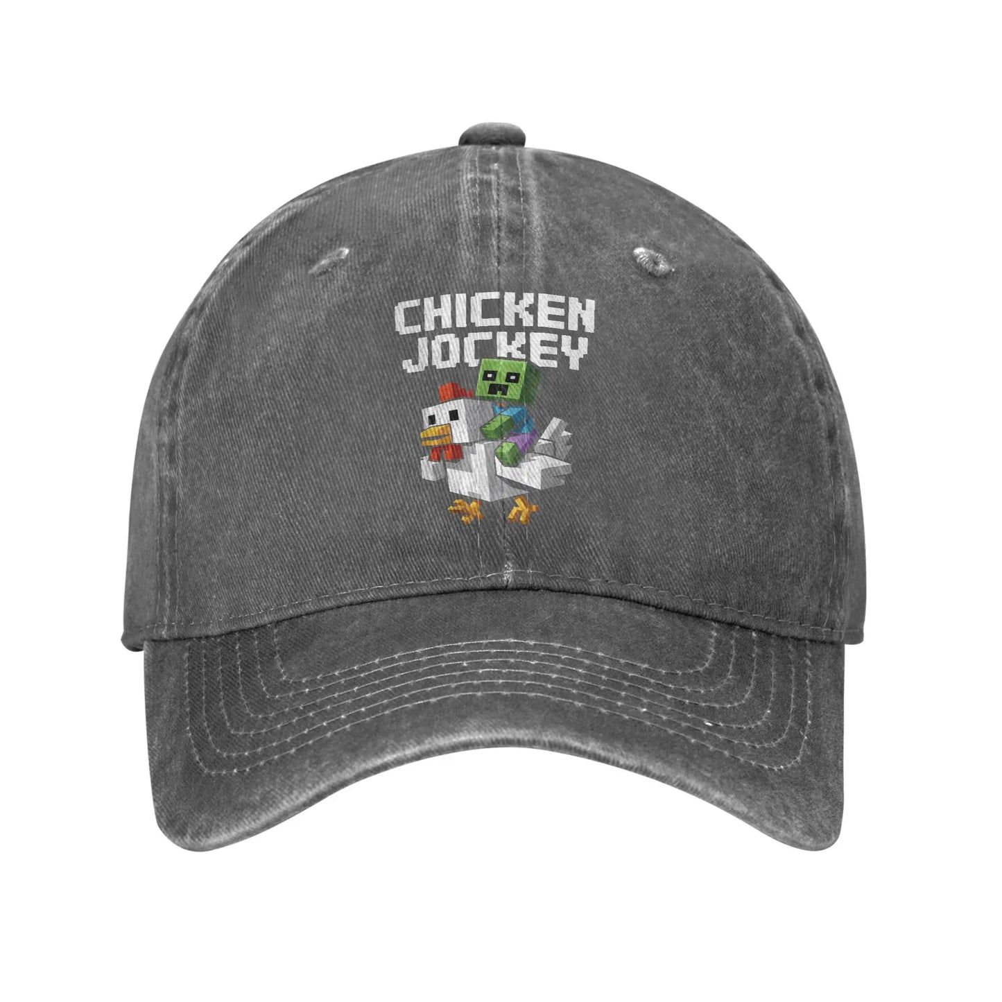 Chicken Jockey Zombie Pixel Art Zombie 2025 Movie Wear Baseball Caps Men Women Hats Cap Adjustable Trucker Hats Snapback Cap
