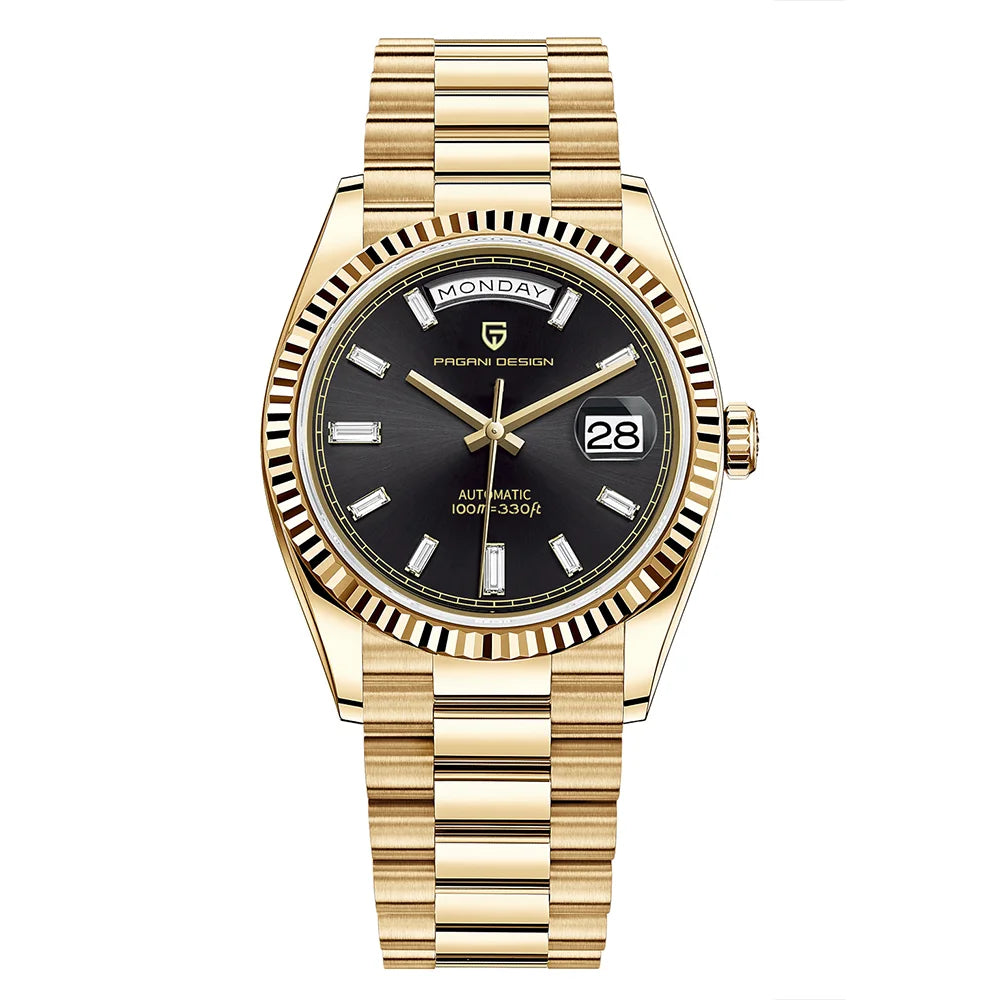 PAGANI DESIGN New DD36 Rose Gold Luxury Automatic Mechanical Watch For Men ST16 100M Waterproof AR Sapphire Glass Wristwatch Men