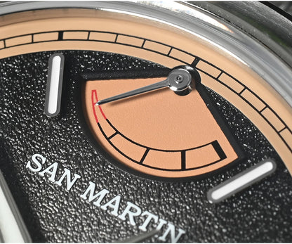 San Martin 39mm Miyota 9132 Power Reserve Display Men's Luxury Sport Watch Automatic Mechanical Waterproof Original Design SN0144