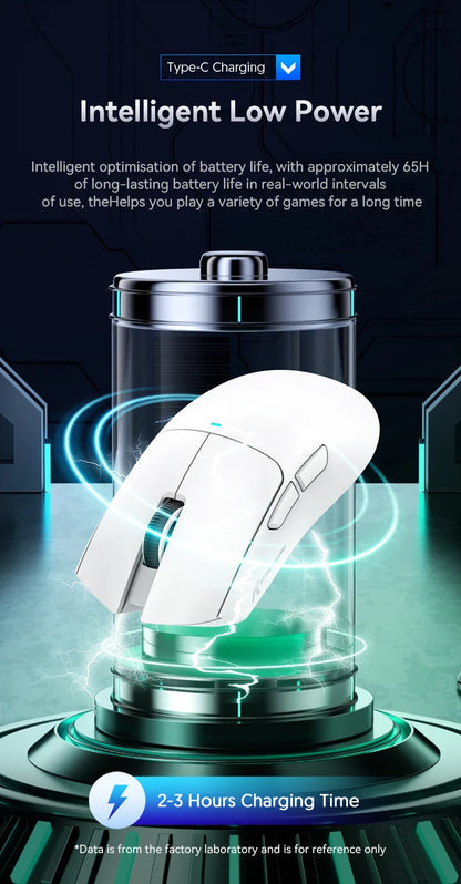 Mouse gaming wireless ATTACK SHARK X11SE, tri-mode, superleggero 63g con sensore PAW3311, 22000 DPI, batteria 300mAh, doppio driver