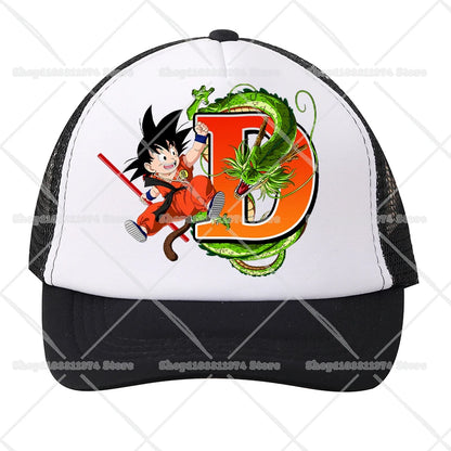 Casquettes de baseball en maille Dragon Ball - Dessin animé Son Goku - Lettres - Adultes et enfants - Casquettes de sport - Anime - Été - Protection solaire - Casquette à visière - Cadeau - Nouveauté