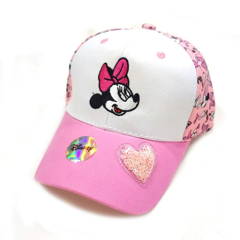 Casquette de baseball Disney Minnie Mickey Anime en coton et polyester, avec personnage de dessin animé, visière, pour déguisement, cadeau d'anniversaire pour enfants