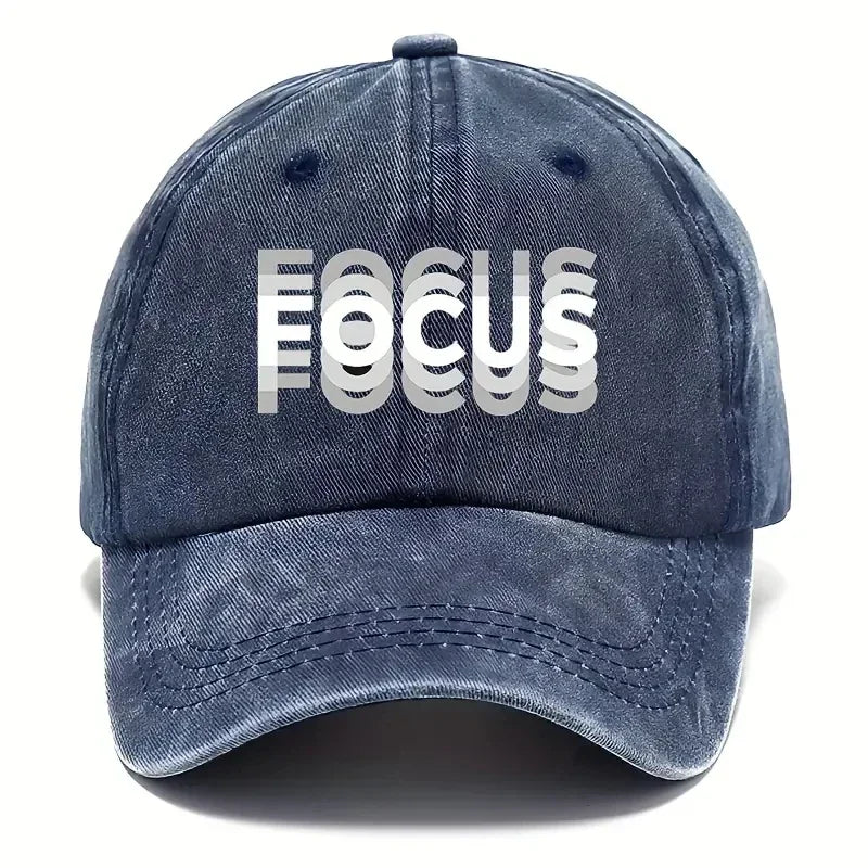 „FOCUS“ spausdinta, išplauta medvilnė, reguliuojama klasikinio stiliaus beisbolo kepurė, sportinė „duckbill“ kepurė vyrams ir moterims