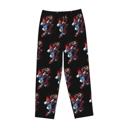 Custom Women Soniced Pajama Pants Printed Hedgehog Game Sleep Sleepwear Bottoms with Pockets