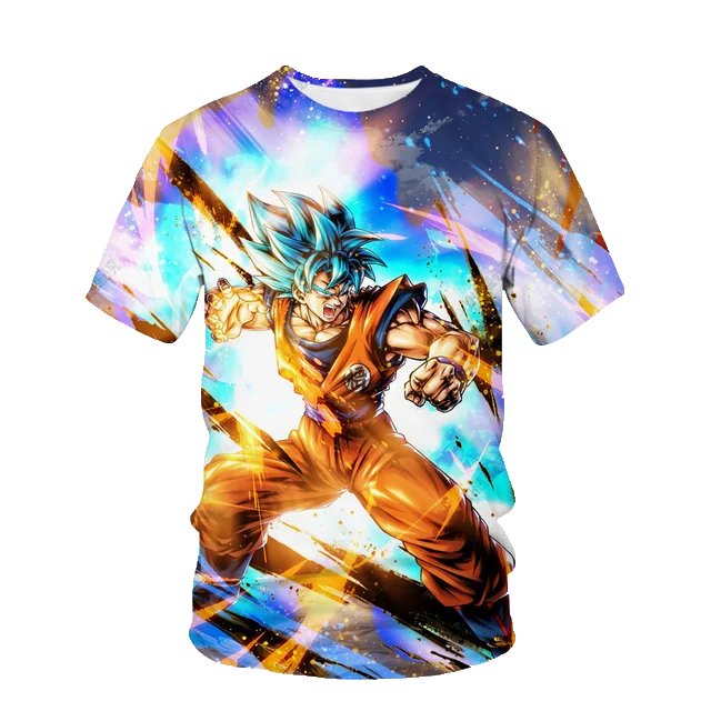 2026 Summer Dragon Ball T Shirt Kids Tops Tee Anime Figures Son Goku Super Saiyan T-shirt Boys Children Clothes Short Sleeve Y2k