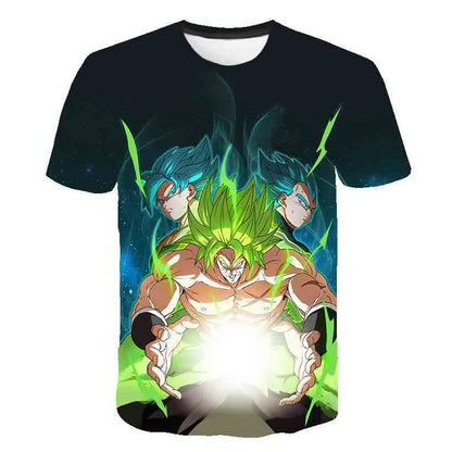 Hot Sale Anime Son Goku Vegeta T-shirt Adult T-shirts Kids Dragon Ball T Shirt Boy Tops Tee Children Clothes Summer Short Sleeve