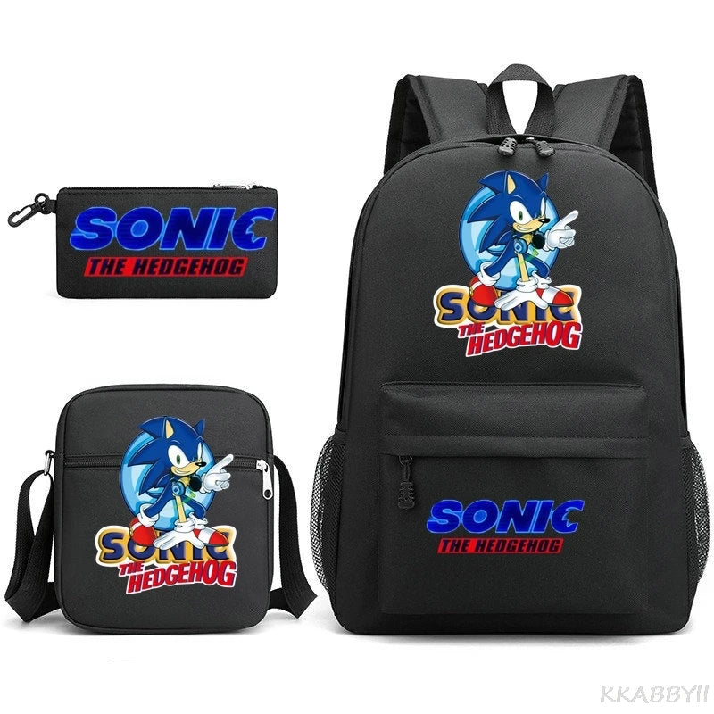 Sonic Backpacks Student School Bags for Teen Men Women Tote Bag Clutch Pocket Nylon Backpacks Travel Mochilas