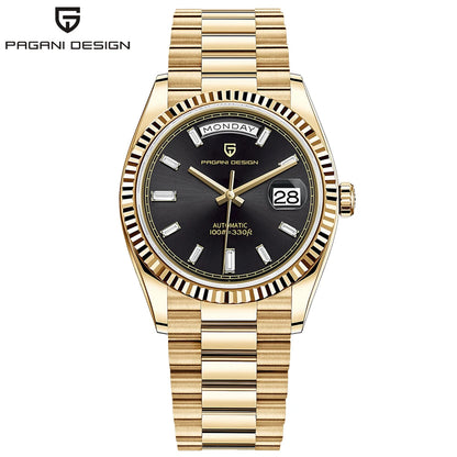 PAGANI DESIGN New DD36 Rose Gold Luxury Automatic Mechanical Watch For Men ST16 100M Waterproof AR Sapphire Glass Wristwatch Men