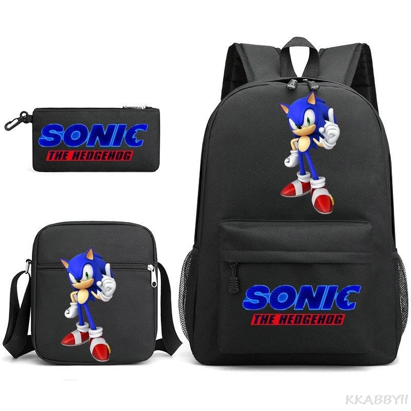 Sonic Backpacks Student School Bags for Teen Men Women Tote Bag Clutch Pocket Nylon Backpacks Travel Mochilas