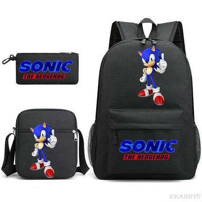 Sonic Backpacks Student School Bags for Teen Men Women Tote Bag Clutch Pocket Nylon Backpacks Travel Mochilas