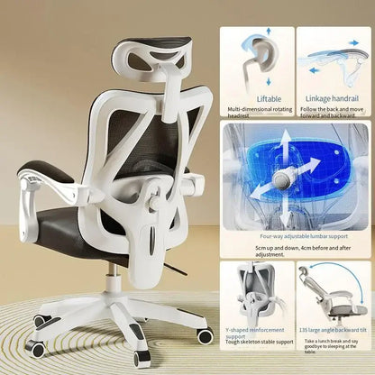UVR Gaming Computer Chair Mesh Breathable Staff Chair Ergonomic Design Armrest Chair Sitting Comfort Home Office Chair Furniture