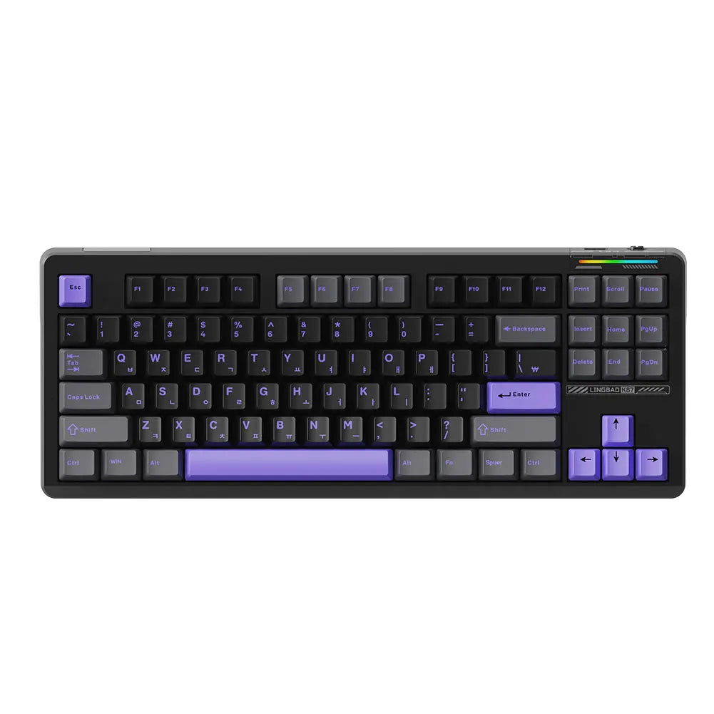 AULA×LINGBAO K87 Kabellose Tastatur mit koreanischen Buchstaben, Gasket-Mount, PBT-Tastenkappen, Makro-Software und LEOBOG-Switches