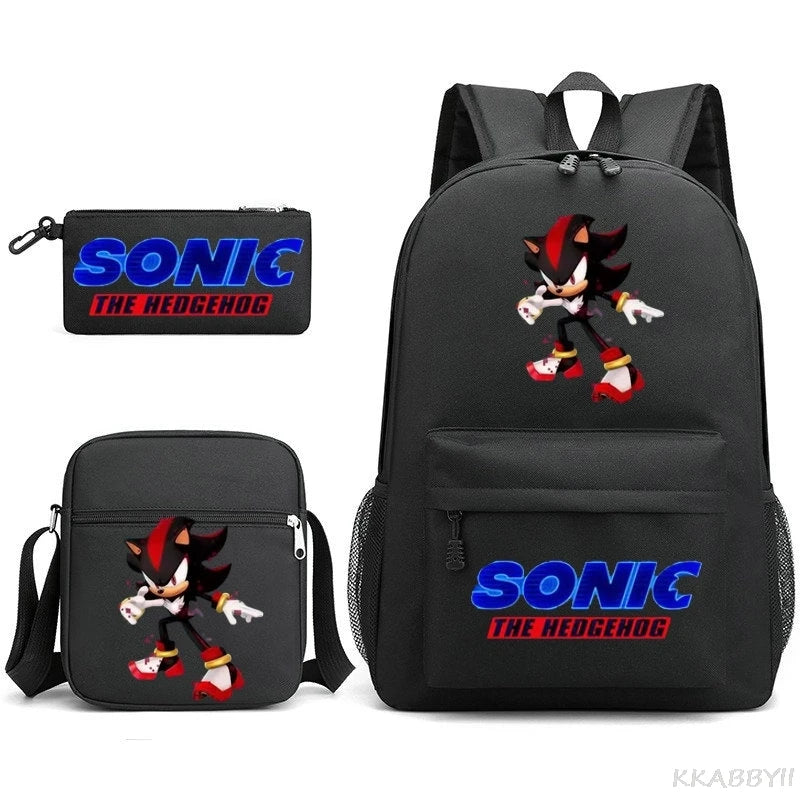 Sonic Backpacks Student School Bags for Teen Men Women Tote Bag Clutch Pocket Nylon Backpacks Travel Mochilas