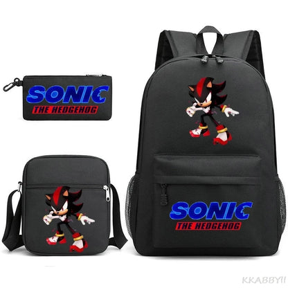 Sonic Backpacks Student School Bags for Teen Men Women Tote Bag Clutch Pocket Nylon Backpacks Travel Mochilas
