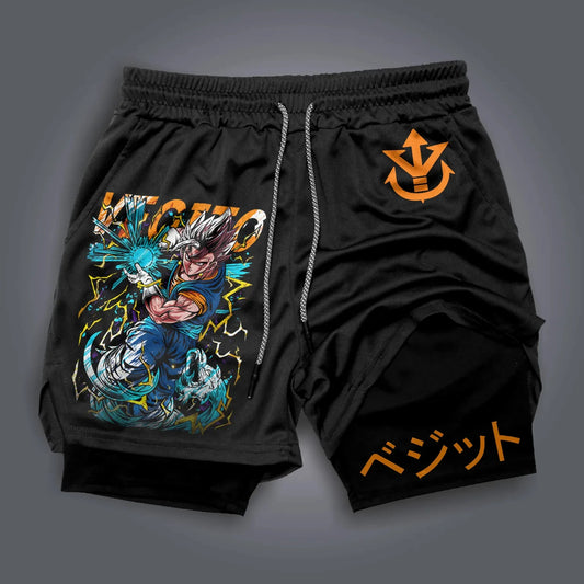 Dragon Ball Peripheral Printing Double-layer Shorts GOKU American Sports Comfortable Fashion Summer Men's Loose Breathable Pants