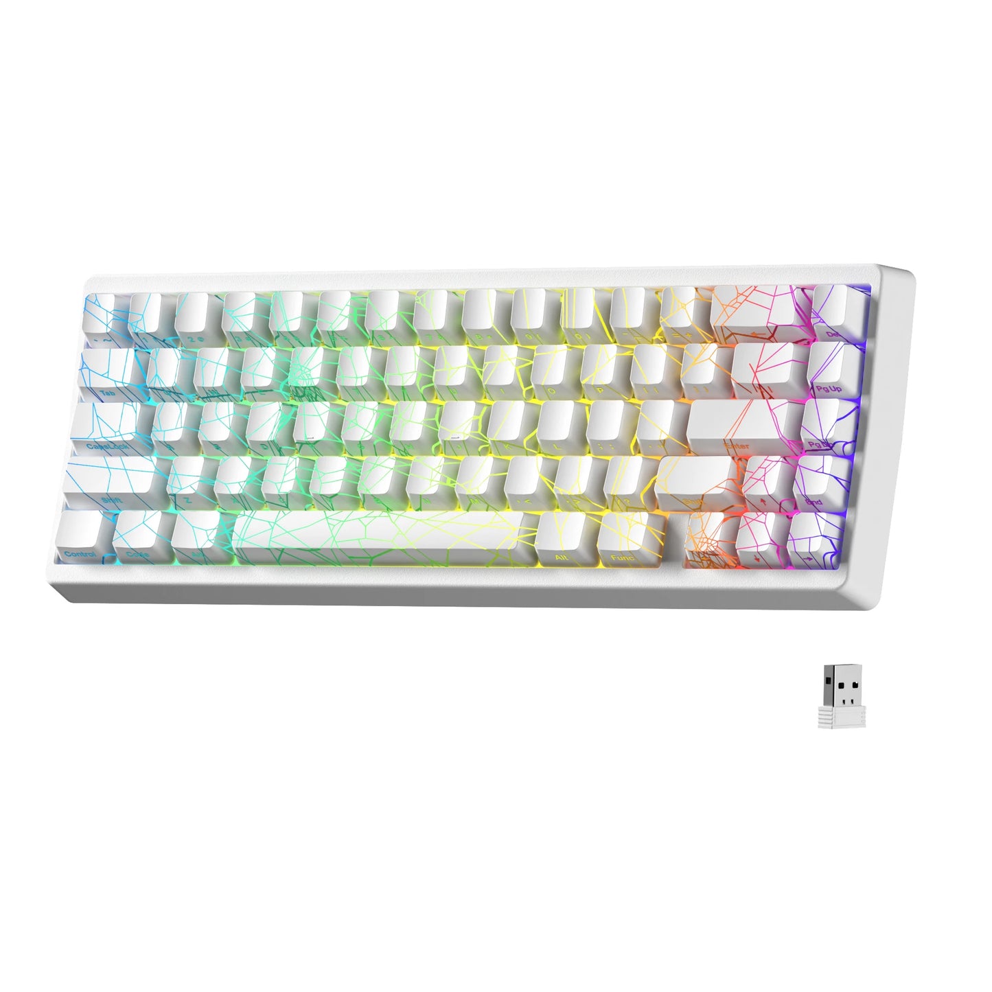 XVX Spider Web Keyboard M67 JadeStone mit IMD-Tech-Tastenkappen, Tri-Mode-Verbindung, individueller RGB-Hintergrundbeleuchtung, Tastatur 60%