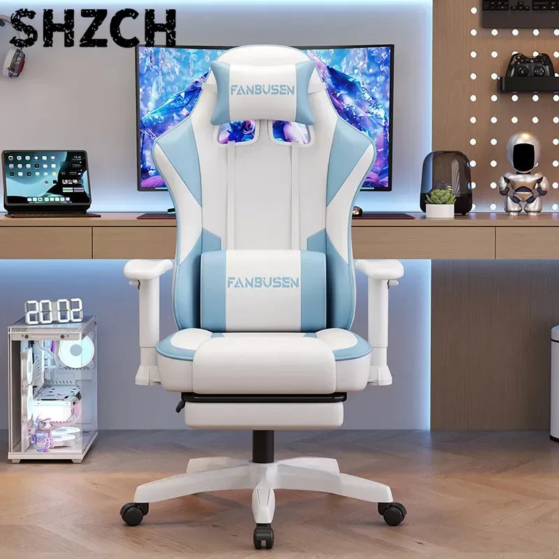 Chaise de jeu pour esports, chaise d'ordinateur pour la maison, confortable, ergonomique, inclinable, avec dossier réglable en hauteur, idéale pour les dortoirs.