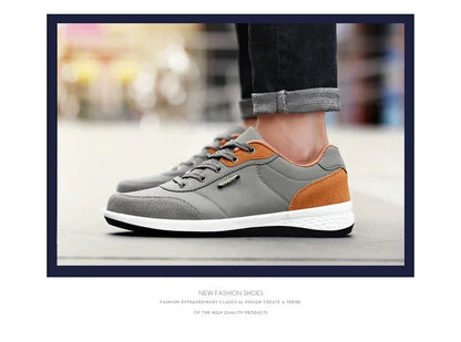 YRZL Herrenschuhe Frühling Herbst Wasserdichte Walking-Sneaker Freizeit-Ledersportschuhe für Herren Rutschfestes Schuhwerk Tennis für Herren