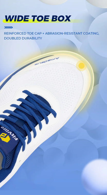 Zapatillas de tenis FitVille para hombre, versión ancha 2E, calzado deportivo profesional de entrenamiento, transpirable y antideslizante, para deportes de raqueta, con soporte para el arco plantar