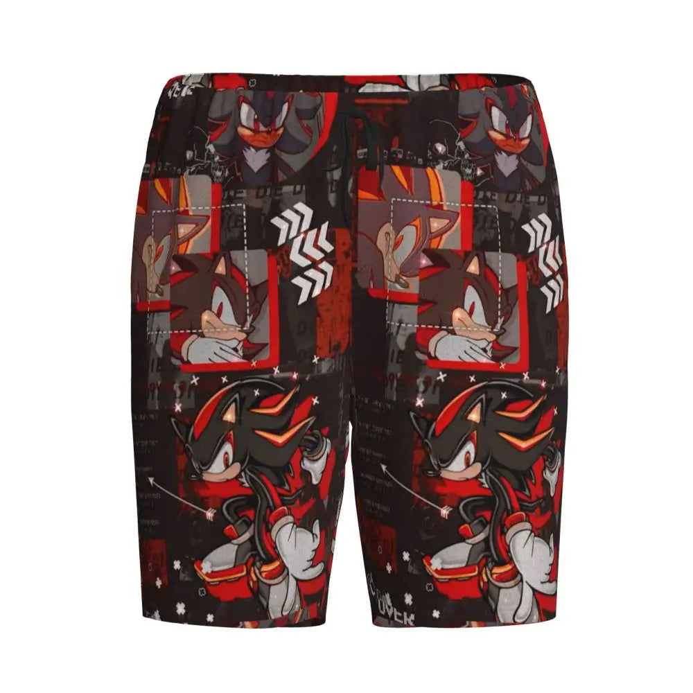 Custom Shadow The Hedgehog Sonic Poster Short Pajama Pants Men Sleepwear Sleep Lounge Bottom Shorts Sleeping Pants