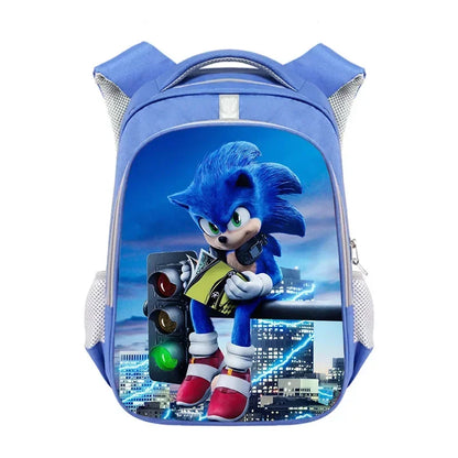 New Anime Character Sonic Action Puppet Kids Large Capacity School Bag Hedgehog Action Figure Teen Cartoon Backpack Gift