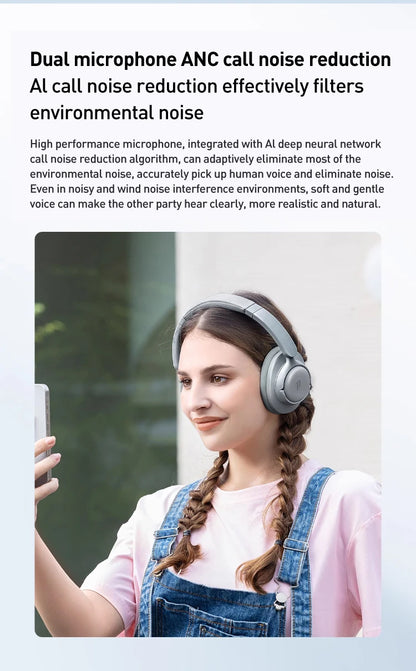Auriculares inalámbricos Bluetooth con cancelación de ruido 1MORE SonoFlow S, ANC de 42dB, audio Hi-Res, autonomía de 90H, diseño supraaural