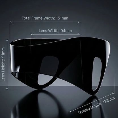 Oversized One-Piece Shield Punk Sunglasses Women 2026 Luxury Brand Sports Rimless Windproof Mask Sun Glasses Wrap Around Eyewear