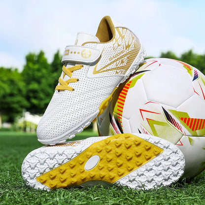 Nouveaux enfants bottes de Football sport société terrain garçon chaussures de Football Futsal rapide intérieur Sneaker Original cheville crampons botte de Football