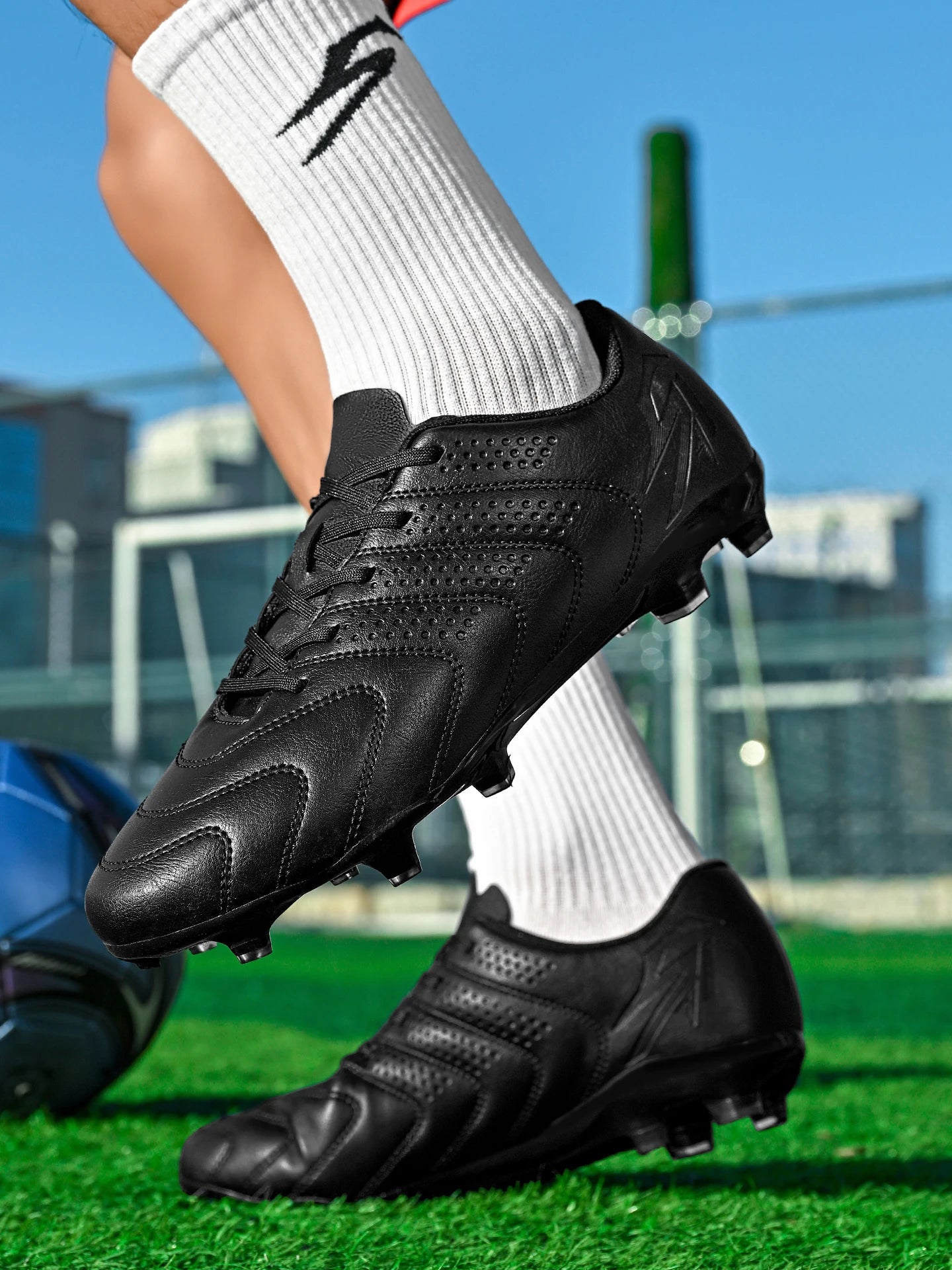Sport Field AG/FG Soccer cleats，PU Fabric Sweat-wicking Upper，TPU Wear-resistant Sole，Sturdy Durable for Men Women Kids
