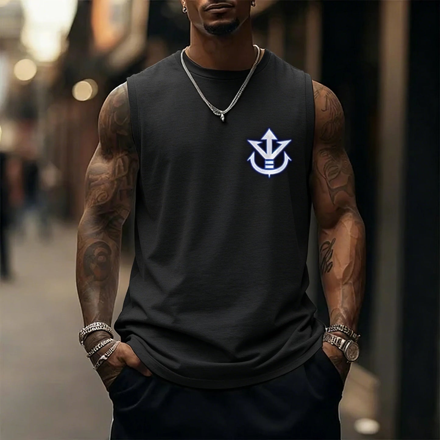 Dragon Ball Super Saiyan Sports Vest Men's and Women's Same Summer Fitness Running Street Breathable Sleeveless Top Anime Vest