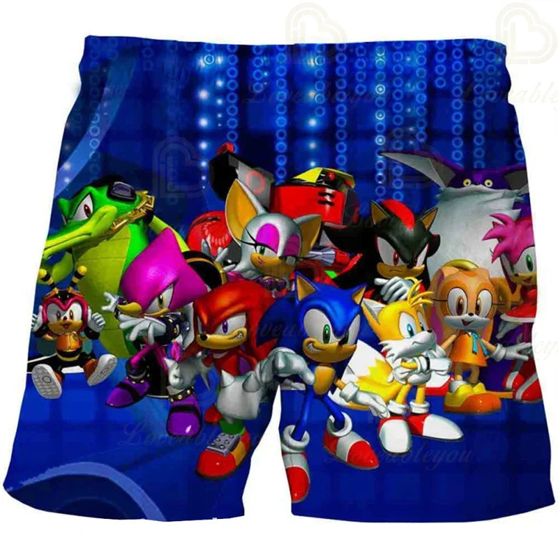 3D Print Fashion Children's Pants S-Sonici Shorts Kids Summer Beachwear Swim Trunks Swimsuits Beach Shorts Trousers