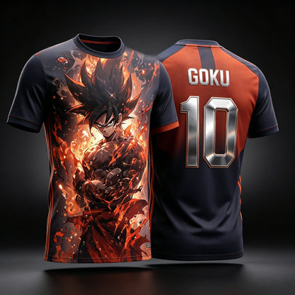2026 Summer Dragon Ball Retro Fitness T-shirt Men's Oversized 3D Printed Short-sleeved Family Unisex Children's Sports Shirt