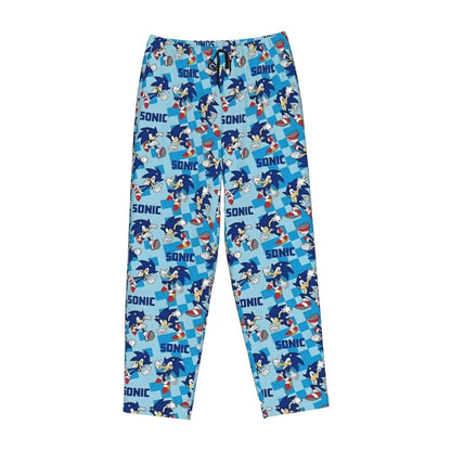 Custom Printed Womens Soniced Pajama Pants Hedgehog Game Sleepwear Sleep Lounge Bottoms with Pockets