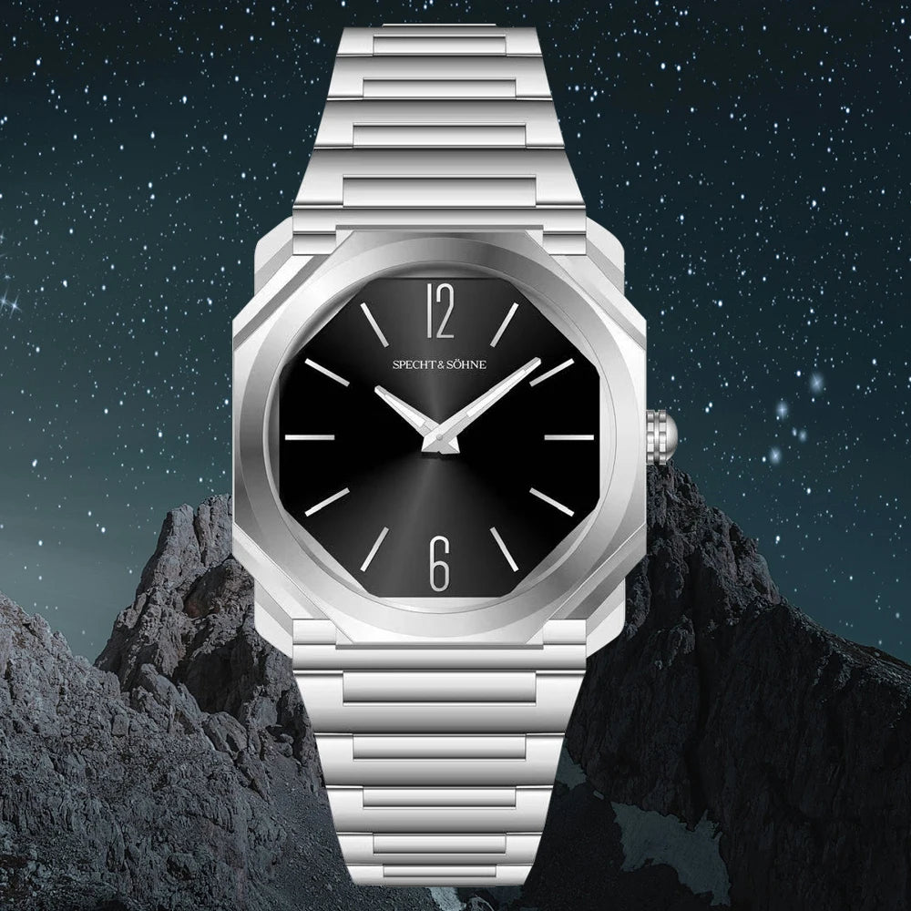 2026 Neue Mode 38MM Specht & Söhne ultraflache Quarzuhr für Herren, 316L-Edelstahluhr, Saphirglas, 50M wasserdicht